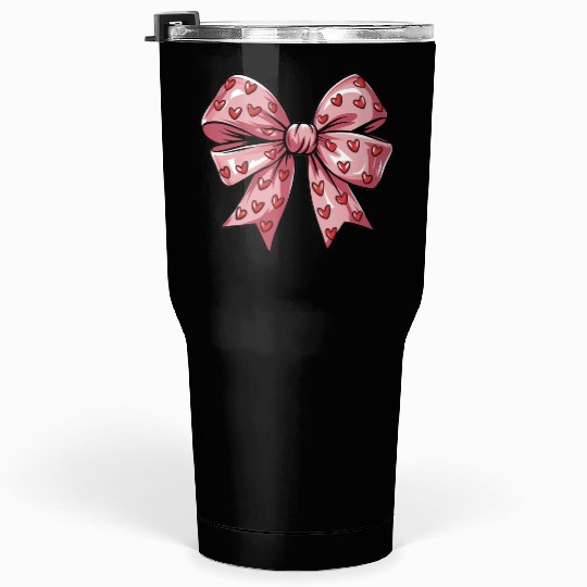 Valentines day Heart Coquette Bow Tumblers 30 Oz
