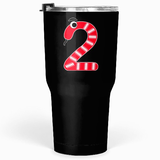 Whimsical Red Snake Number 2 Design Tumblers 30 Oz