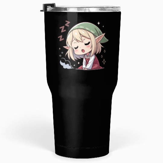 Sleepy Sprite: Cute Elf Napping So Lovingly Tumblers 30 Oz