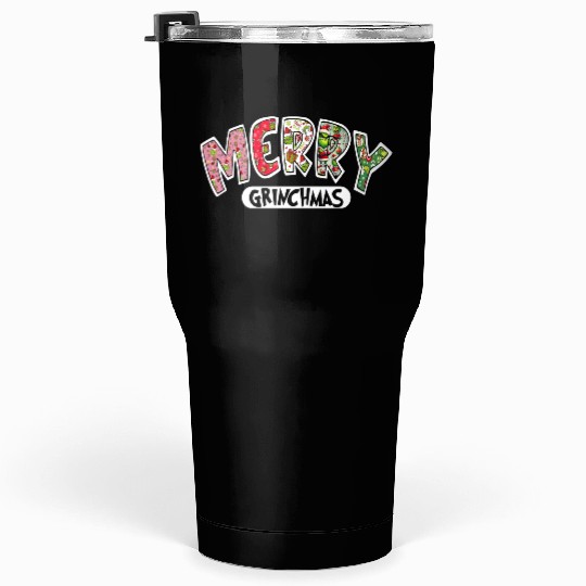 Merry Grin Happy Christmas Tumblers 30 Oz