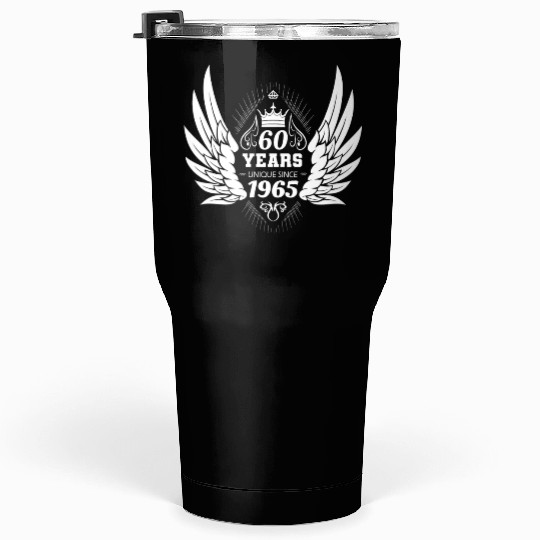 60 Years Unique Angel Wings Crown Tumblers 30 Oz