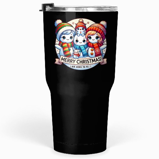 Cute Snowman Family Christmas Delight Tumblers 30 Oz