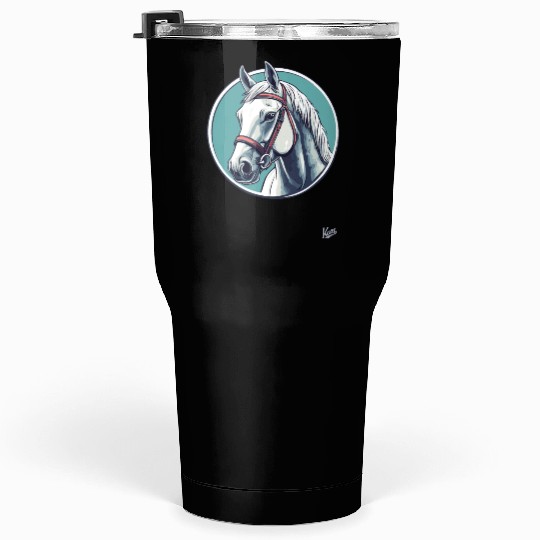 Majestic White Horse Tumblers 30 Oz