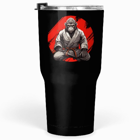 Karate Judo Monkey Chimpanzee Martial arts Tumblers 30 Oz