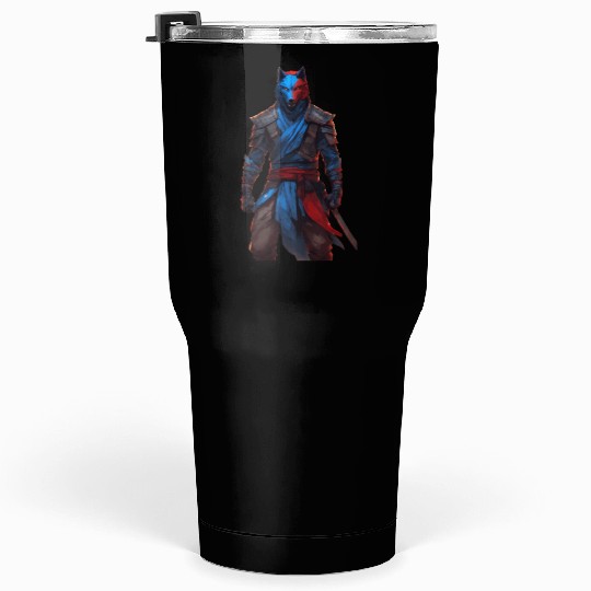 Samurai wolf Tumblers 30 Oz