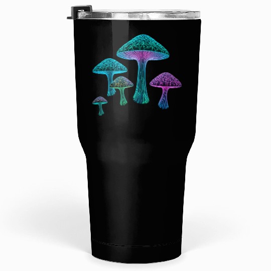 Psychedelic Neon Fungi Glow Tumblers 30 Oz