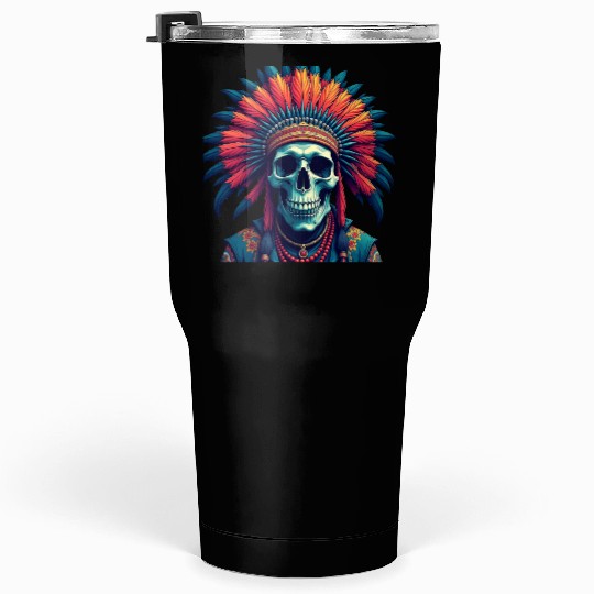 Feathered Skull Tumblers 30 Oz