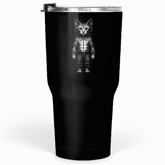Warrior Cat with Piercings and Spacers Tumblers 30 Oz