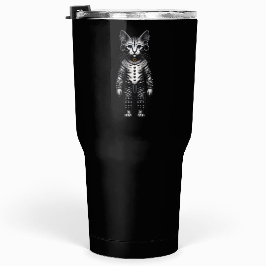 Warrior Cat with Piercings and Spacers Tumblers 30 Oz