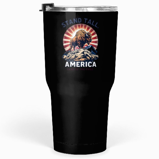 Stand Tall America Land Of The Free Buffalo Tumblers 30 Oz
