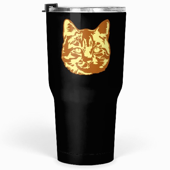 Cat Lover Realistic Pet Face Cute Cool Kitten Head Tumblers 30 Oz