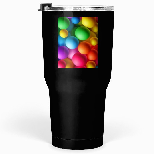 Vibrant Multi Colored Spheres Tumblers 30 Oz