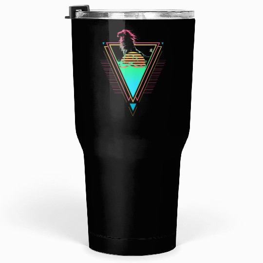 Lion Vaporwave Synthwave 90s 80s Sunset Tumblers 30 Oz