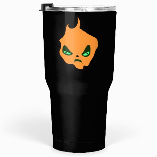 Fiery Angry Demon Face Illustration Tumblers 30 Oz