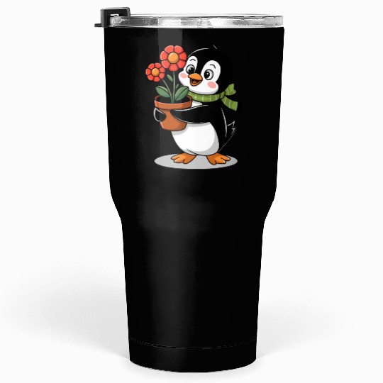 Cute Penguin Gardener Garden Joyful Design Tumblers 30 Oz