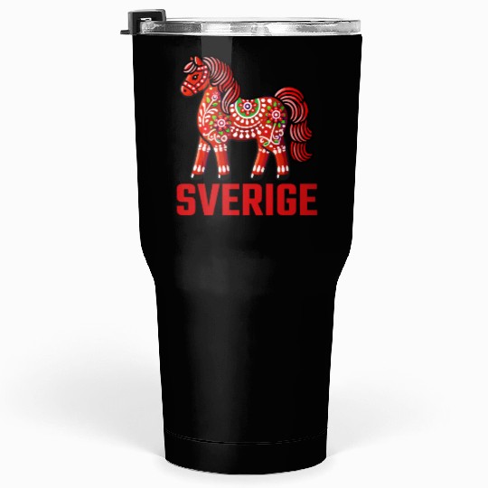 Swedish Dala Horse, Scandinavian sverige sweden Tumblers 30 Oz