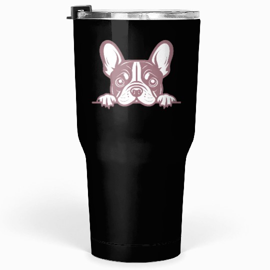 French Bulldog Frenchie Sweet Face Pink Tumblers 30 Oz