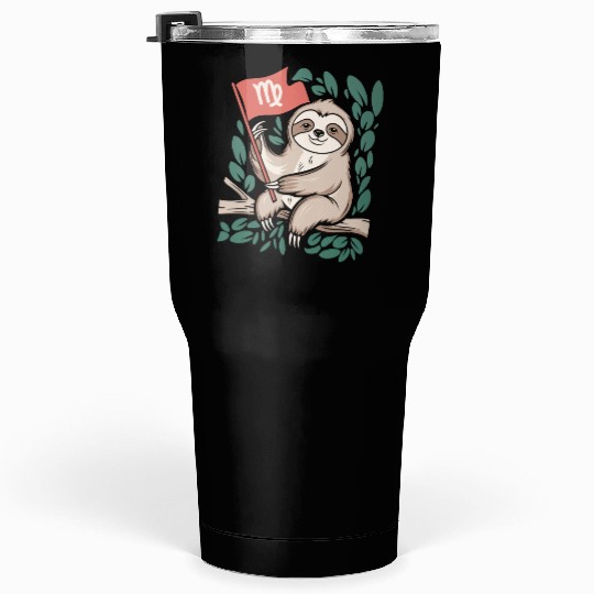 Charming Virgo Zodiac Sloth Embracing the Stars Tumblers 30 Oz