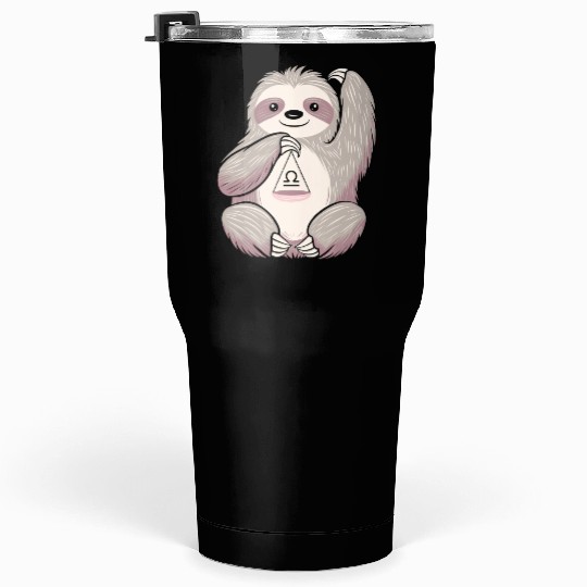 Libra Zodiac Sloth Balancing Symbol Charm Tumblers 30 Oz