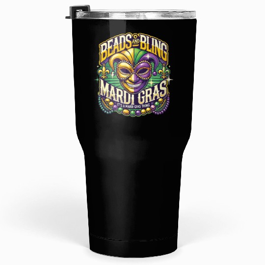 Beads And Bling Mardi Gras Mask Extravaganza Tumblers 30 Oz