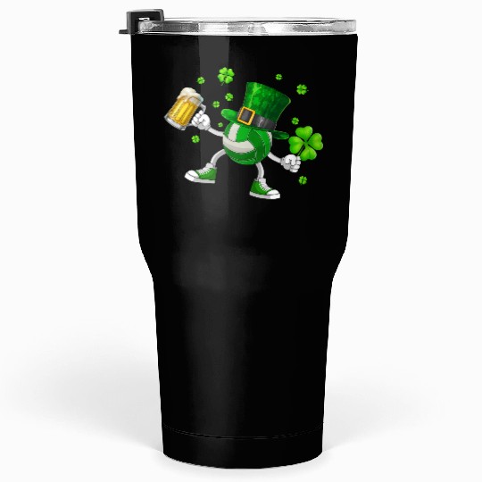 Volleyball Drinking Beer St Patrick's Day Tumblers 30 Oz