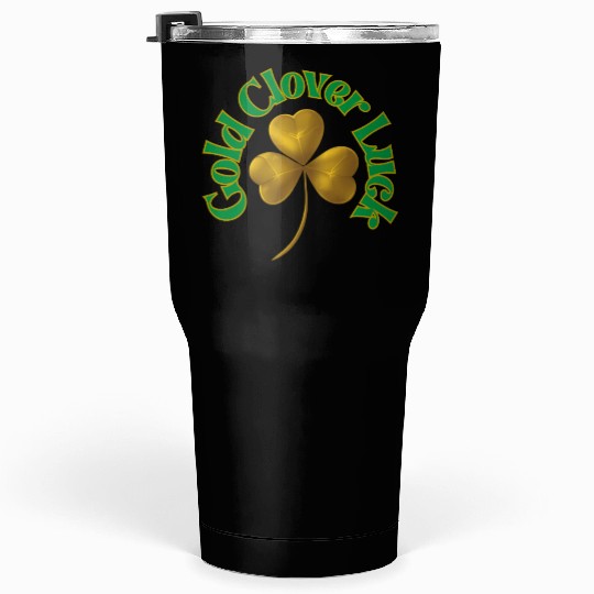 St. Patrick's Day - Gold Clover Luck Tumblers 30 Oz