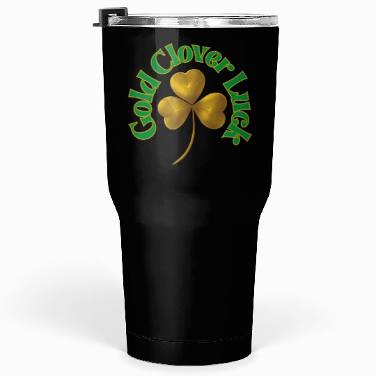 St. Patrick's Day - Gold Clover Luck Tumblers 30 Oz