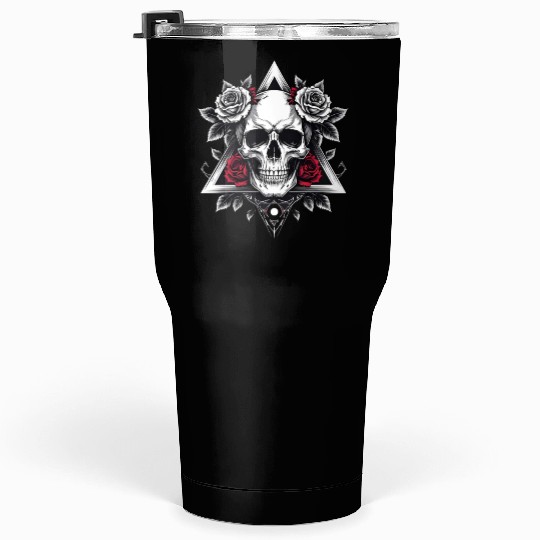 Gothic Skull & Roses Aesthetic Tumblers 30 Oz