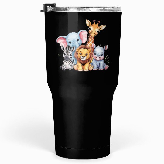 Cute Safari Adventures: Adorable Baby Animals Tumblers 30 Oz