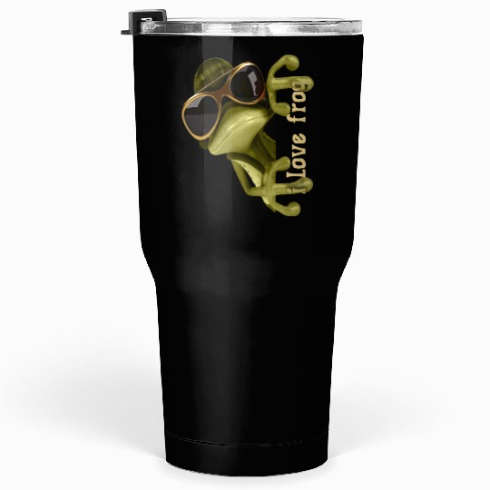 i love frog funny frog design Tumblers 30 Oz