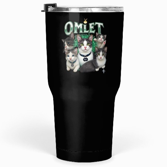 Vintage 90s Aesthetic Multi-Cat Graphic Tumblers 30 Oz