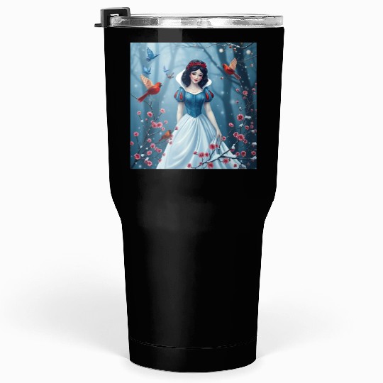 Snow White fantasy with birds. Tumblers 30 Oz