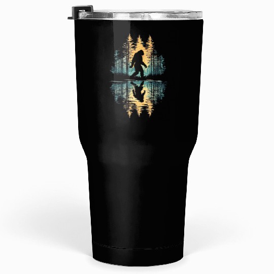 Bigfoot Forest Silhouette | Abstract Reflection Ar Tumblers 30 Oz