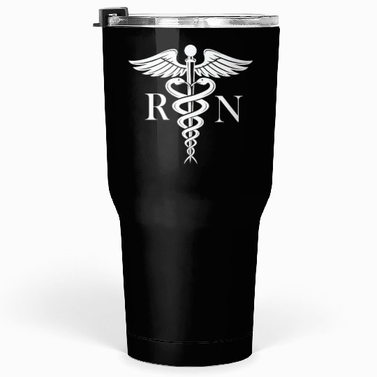 Rn Nurse Caduceus Medical Symbol Nursing Logo Tumblers 30 Oz