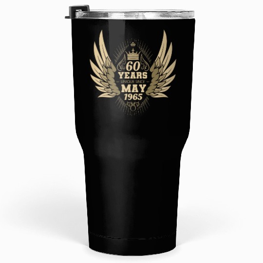 60th birthday angel wings unique since May 1965 Tumblers 30 Oz
