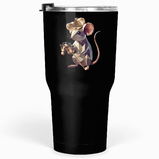 Cowboy Mouse with Hobby Horse Tumblers 30 Oz