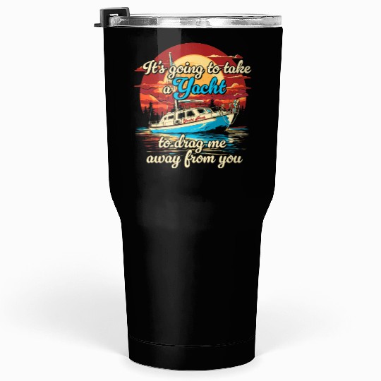 Vintage Style on Back Yacht Rock Party Boat Tumblers 30 Oz