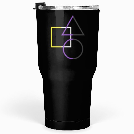 Nonbinary Pride Shapes Triangle Circle Square Tumblers 30 Oz