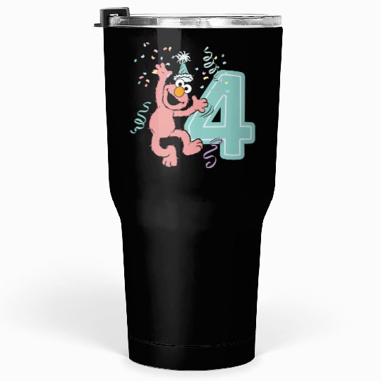 Sesame Street Birthday Design With Elmo 4 Years Tumblers 30 Oz