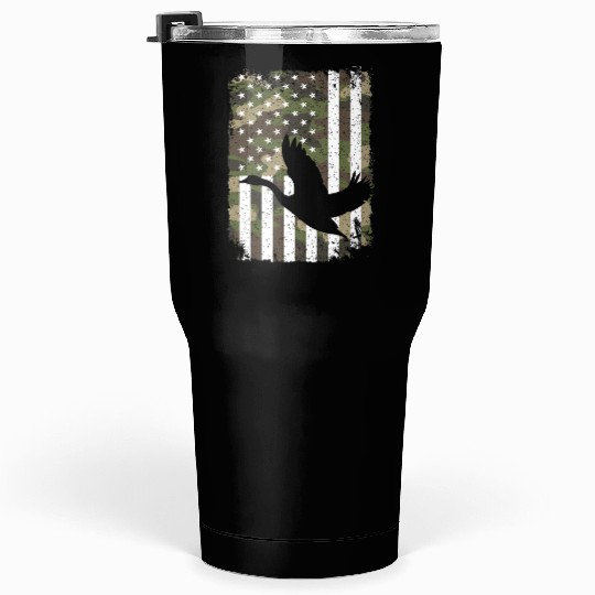 Goose Hunting Camo US Flag For Hunter Camouflage Tumblers 30 Oz