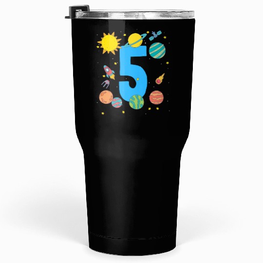 Birthday Space Themed Number Five Adventure Tumblers 30 Oz