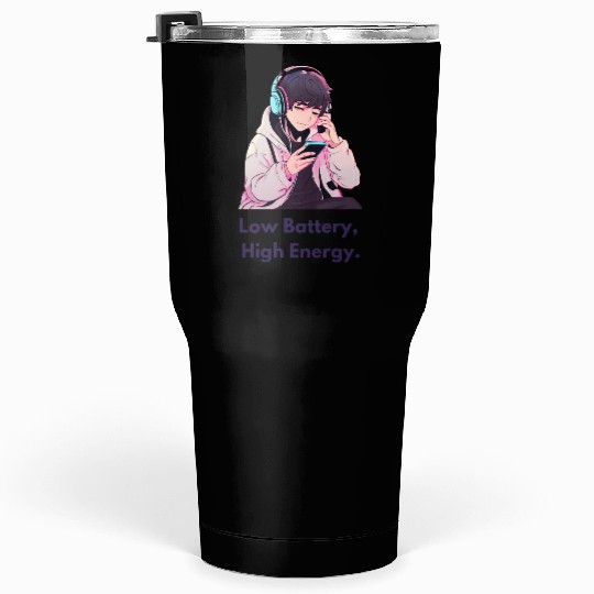 Chibi Boy in Tumblers 30 Oz with Headphones (Cool & Chill)