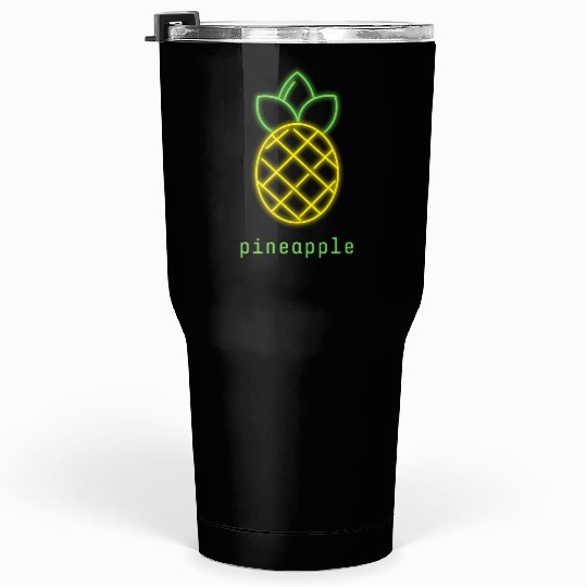 Tropical Neon Pineapple Fruit Summer Design Tumblers 30 Oz