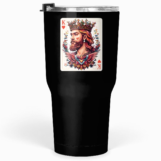 King of Hearts Card Illustration Tumblers 30 Oz