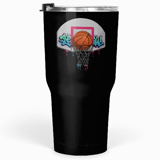 Graffiti Basketball Hoop Neon Drip T‑Tumblers 30 Oz