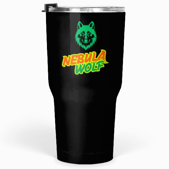 Nebula Wolf – Vibrant Rasta Gradient Wolf Graphic Tumblers 30 Oz
