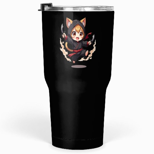 Chibi Ninja Cat Tumblers 30 Oz