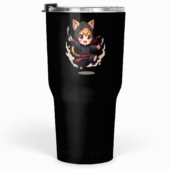 Chibi Ninja Cat Tumblers 30 Oz