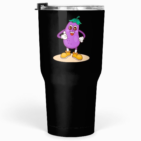 Animated Eggplant Character Design Tumblers 30 Oz