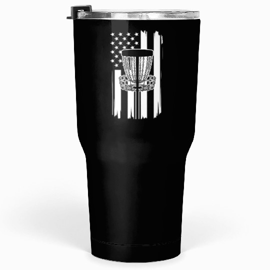 Patriotic USA Flag Frisbee Golf Player Disc Golf Tumblers 30 Oz